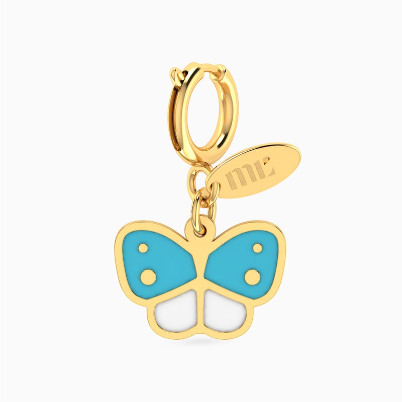 Miss L' by L'azurde Kids Butterfly Enamel Coated Charm in 14K Gold - Image 1